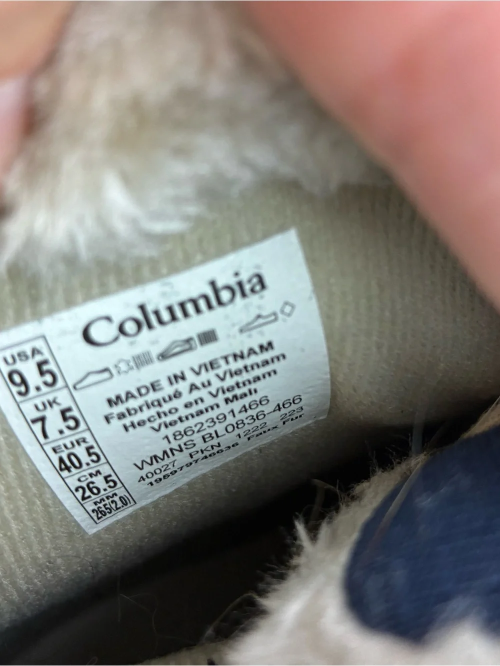 Columbia Navy Blue Ice Maiden Shorty Boots